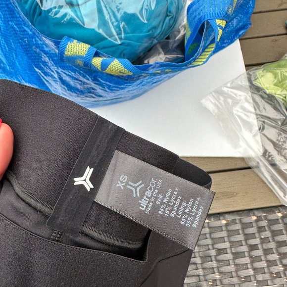 Ultracor Athluxury Ultra High Rise Banded Leggings Black Blue Ombre Stars Sz XS - Picture 3 of 8